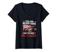 Donna Design Divertente da Corsa RC con Scritta in Lingua Inglese You Can Never Have Too Many RC Maglietta con Collo a V