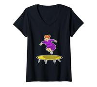 Donna Design divertente Nonna sul trampolino Maglietta con Collo a V