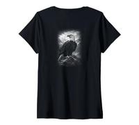 Donna Design Eagle Freedom Mountain Maglietta con Collo a V
