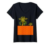 Donna Design Giraff per Gli Amanti degli Animali e i custodi dello Zoo Maglietta con Collo a V