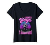 Donna Design Happy Hour di Yoga della Risata Maglietta con Collo a V