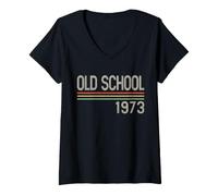 Donna Design per 50° Compleanno - 1973 Old School Maglietta con Collo a V