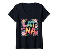 Donna Design per l'emancipazione del patrimonio floreale di Latina Maglietta con Collo a V