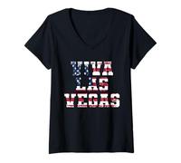Donna Design Viva Las Vegas Maglietta con Collo a V