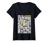 Donna Despicable Me Minions One In A Minion Color Pop Portrait Maglietta con Collo a V