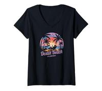 Donna Destin Beach Florida Vacation Caribbean Tropical Summer Maglietta con Collo a V