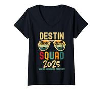 Donna Destin Florida Vacation Squad 2025 Matching Group Family Maglietta con Collo a V