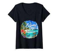 Donna Destinazione Crociera Isola delle Bahamas Maglietta con Collo a V