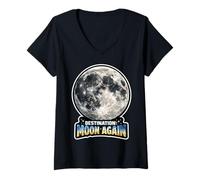 Donna Destinazione Luna di Nuovo Maglietta con Collo a V