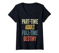 Donna Destiny Personalized Retro Girls Part-Time Destiny Name Maglietta con Collo a V