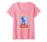 Donna Detti Banjo Dachshund-Dog -Pick Me- Cani Suonatore di Banjo Maglietta con Collo a V