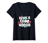Donna Devils Gioco Oggi Carino Demon Gamer Anime Maglietta con Collo a V