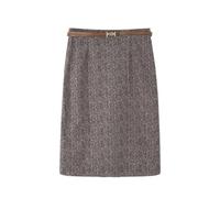 Donna di Lana Al Ginocchio Plus Size Gonna Motivo Floreale Step-Length, Marrone, XXL