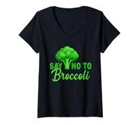 Donna Dì No ai Broccoli Maglietta con Collo a V
