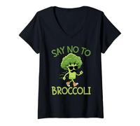 Donna Dì No ai Broccoli Maglietta con Collo a V