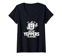 Donna Dì Solo Yeppers ai peperoni Maglietta con Collo a V