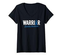 Donna Diabetes Warrior per sopravvissuto al diabete Maglietta con Collo a V