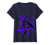 Donna Diagonal Dynamics Lilla-Viola e Nero Maglietta con Collo a V