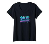 Donna Dial-Up Survivor Retro 90s Internet Tech Humor Maglietta con Collo a V