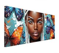 Donna Diamond Painting Adulti, 5D Diamantini Crystal Art Quadri Diamond Painting Farfalla Motivo, Grande Pittura Diamante Kit Fai Da Te per Adulti 70x30cm, Decorazioni Parete Casa, Regalo Donna V-79