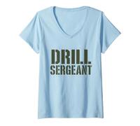 Donna Diamond Painting Drill Sergente Funny Diamond Art Crafter Maglietta con Collo a V
