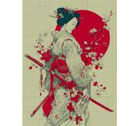 Donna Diamond Painting, Giappone 5D Diamond Painting Kit Completo, DIY Disegni con Perline da Attaccare, 5D Quadri con Perline Kits, Passatempo per Adulti, Decorazioni Primavera Regalo, 50x70cm 3-5180