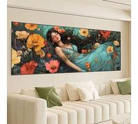 Donna Diamond Painting Kit Completo, Fiore Diamond Painting Grande 150x50cm, Fai da Te 5D Diamantini Crystal Art Strass Ricamo a Punto Croce Artigianale Kit Decorazione Domestica, Regali 0R-491