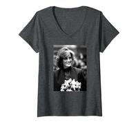 Donna Diana Principessa del Galles Famiglia Reale Tottenham Visita 1985 Maglietta con Collo a V