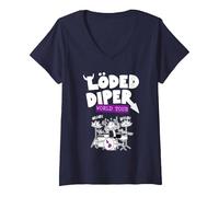 Donna Diary of a Wimpy Kid Front And Back Loded Diper Band Funny Maglietta con Collo a V, Navy, M