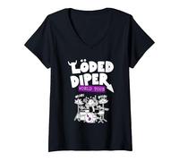 Donna Diary of a Wimpy Kid Front And Back Loded Diper Band Funny Maglietta con Collo a V, Nero, L