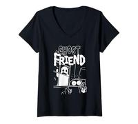 Donna Diary of a Wimpy Kid Ghost Friend Maglietta con Collo a V