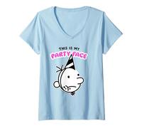 Donna Diary of a Wimpy Kid Party Face Maglietta con Collo a V