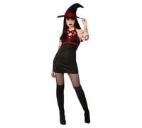 Donna Diavolo Costume Halloween Satanico Strega Vestito Travestimento Adulti