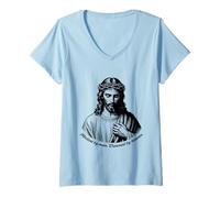 Donna Dichiarazione di Mock By Men Crowned By Heaven Maglietta con Collo a V