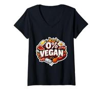 Donna% Dieta vegana carnivoro Keto Paleo chetogenico Zero Low Carb Maglietta con Collo a V
