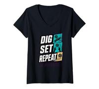 Donna Dig Set Repeat Maglietta con Collo a V