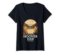 Donna Diga di Hoover, Nevada, Arizona, Punto di Riferimento del Fiume Colorado, Vegas 702 Maglietta con Collo a V