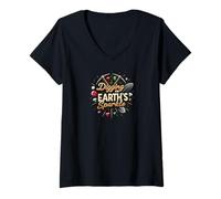 Donna Digging for Earth's Sparkle Gemstone Miner Design Maglietta con Collo a V