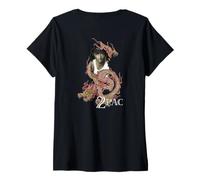 Donna Digital Underground_002_Back Printed Maglietta con Collo a V