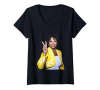 Donna Dinastia Attore Dame Joan Collins Di Michael Grecco Maglietta con Collo a V