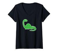 Donna Dino Brachiosaurus Dinosaur Baby Divertimento paleontologico Vegetariano Maglietta con Collo a V