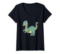 Donna Dinosaur è timido e Vuole Essere Un T-Rex Maglietta con Collo a V