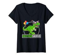 Donna Dinosauro Brothersaurus T-Rex, Abbinamento alla Famiglia Bro Saurus Maglietta con Collo a V