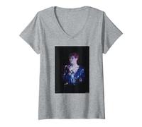 Donna Dionne Warwick Cammina sul cantante di Michael Grecco Maglietta con Collo a V