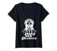 Donna Dios por delante Maglietta con Collo a V