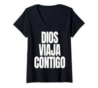 Donna Dios Viaja Contigo Maglietta con Collo a V