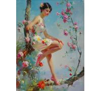 Donna Dipingere Con I Numeri Adulti, Dipingere Con I Numeri Flower, Fai Da Te Paint by Numbers Kits Con Pennelli e Vernice Acrilica, Hobby Passatempo per Adulti, Decora la Casa, 100x135cm 1-7251