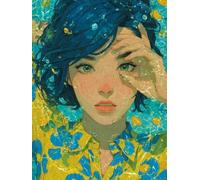 Donna Dipingere Con I Numeri Adulti, Occhio Paint by Numbers Kit, Fai Da Te Dipingere Con I Numeri Con Pennelli e Vernice Acrilica, Passatempo per Adulti, Decora la Casa Regalo, 40x50cm 0-2241