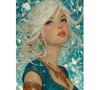 Donna Dipingere Con I Numeri Adulti, Occhio Paint by Numbers Kit, Fai Da Te Dipingere Con I Numeri Con Pennelli e Vernice Acrilica, Passatempo per Adulti, Decora la Casa Regalo, 50x70cm 3-6432