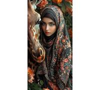 Donna Dipingere con i Numeri Kit, Giraffe Copia Grande Paint by Numbers Adulti, Set di Pittura con i Numeri, Kit di Pittura Acrilica, Principianti Facile su Tela Fai da Te Pittura 80x160cm J0L-1369